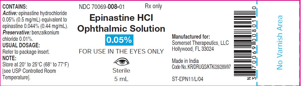 Rx Item-Epinastine 0.05% 5 ML O/S by Somerset Therapeutics USA Pharma USA  Gen Elestat