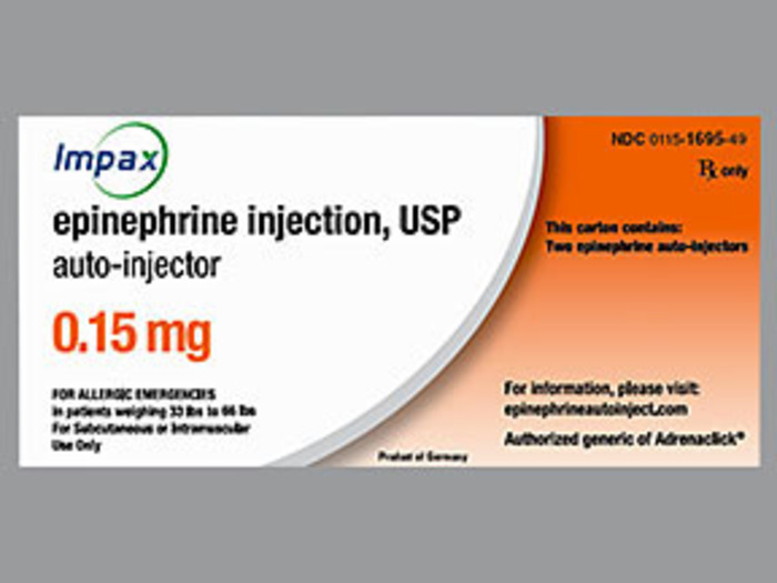 Rx Item-Epinephrine 0.15MG 2 Injection by Amneal Pharma USA 