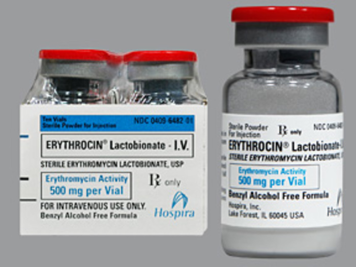 Rx Item-Erythromycin Lac 500Mg Adv 10 By Hospira Worldwide
