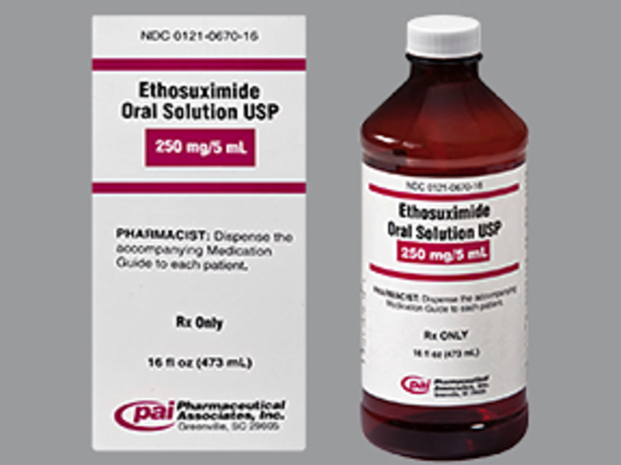 Rx Item-Ethosuximide 250MG/5ML 473 ML SYR by Pharmaceutical Associates USA Gen Zarontin