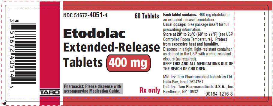 '.Etodolac ER 400Mg Tab 60 By Taro Pharma.'