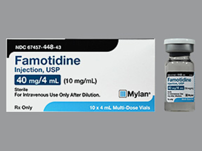 Rx Item-Famotidine 10MGML 10X4 ML Multi Dose Vial -Keep Refrigerated - by Mylan Institutional Pharma USA 