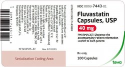 '.Fluvastatin 40Mg Cap 100 By Teva Pharma.'
