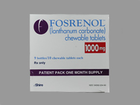 Rx Item-Fosrenol Chewable 1000Mg Chewable 9X10 By Shire Pharma