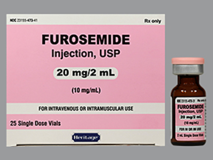 Rx Item-Furosemide 10MG/ML 25X2 ML Single Dose Vial  by Heritage Pharma USA Gen Lasix