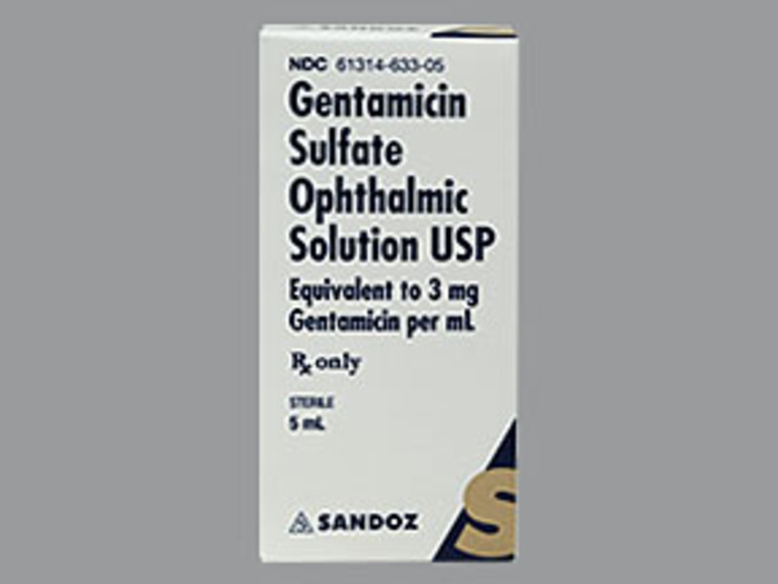 Rx Item-Gentamicin 3MG/ML 5 ML Drops by Sandoz-Falcon Pharma USA 