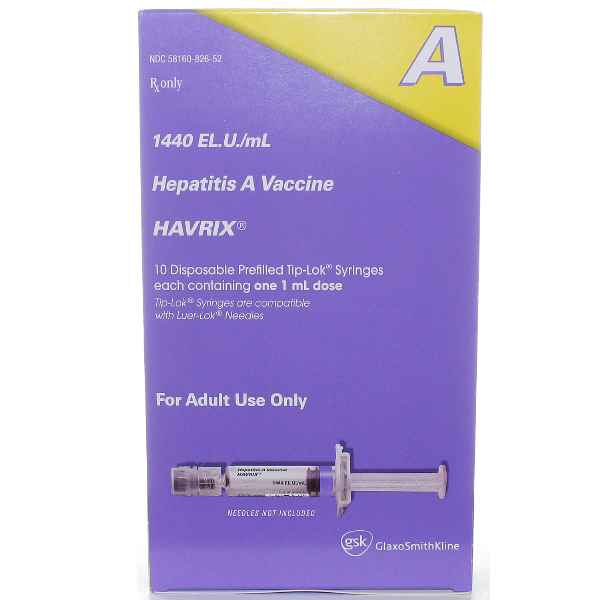 Rx Item-Havrix HEP A  W-O  NDL1440 Hepatitis A Hep A Ml Syringe 10X1Ml By Glaxos