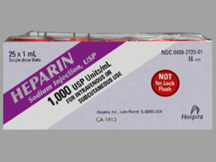 Rx Item-Heparin Sodium 1000/Ml Vial 25X1Ml By Hospira Worldwide