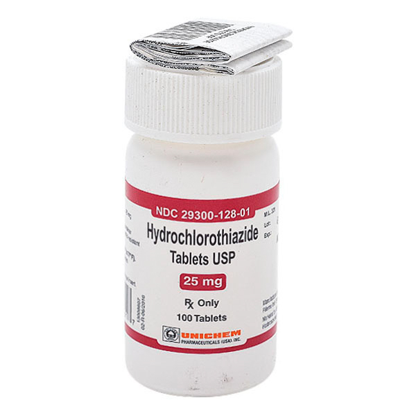 Rx Item-Hydrochlorothiazide 25Mg Tab 100 By Unichem Pharma (USA) 