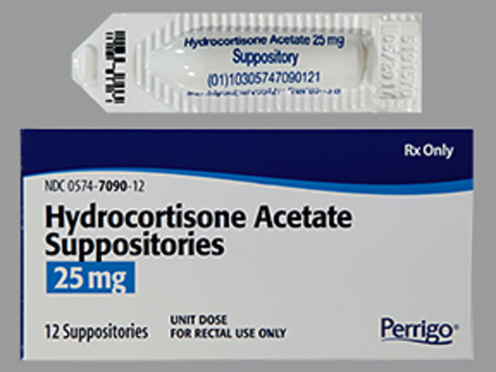 Rx Item-Hydrocortisone Acetate 25Mg Suppository 12 By Perrigo  Gen Anusol HC