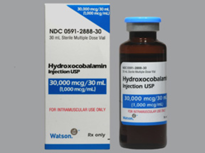 Rx Item-Hydroxocobalamine 1000MCG/ML 30 ML Vial by Teva Pharma USA 