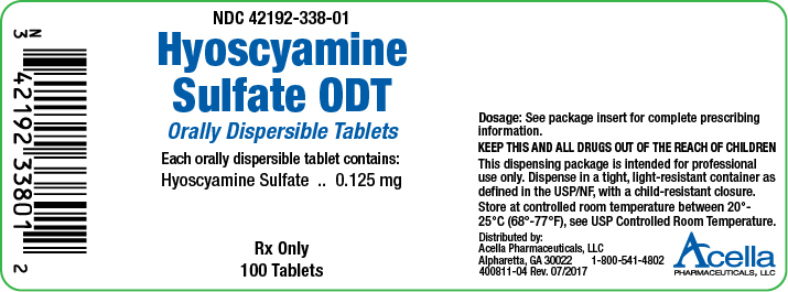 Rx Item-Hyoscyamine .125MG ODT 100 Tab by Acella Pharma USA 