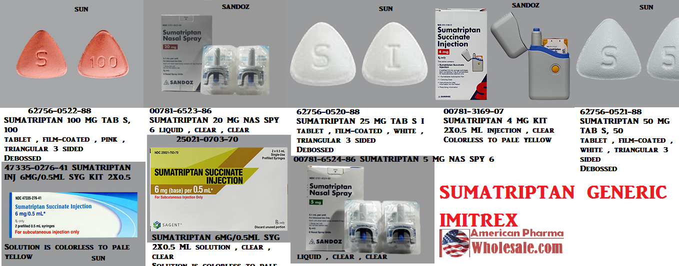 Rx Item-Sumatriptan 50Mg Tab 100 By Caraco Pharma
