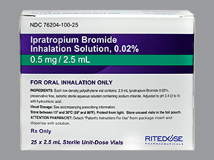 Rx Item-Ipratropium Bromide 0.2Mg/Ml Solution 25X2.5Ml By Ritedose Gen Atrovent
