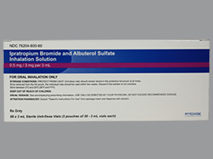 Rx Item-Ipratropium-Albuterol  0.5-3MG 60X3 ML INH by Ritedose Pharma USA 