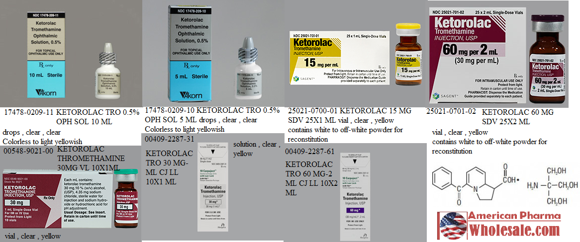 Rx Item-Ketorolac L-L 30Mg/Ml Cartridge 10X1Ml By Hospira Worldwide