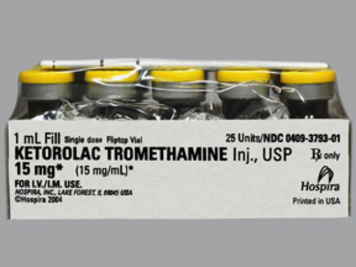 Rx Item-Ketorolac 15MG 25X1 ML Single Dose Vial by Pfizer Pharma USA Injec Gen Toradol