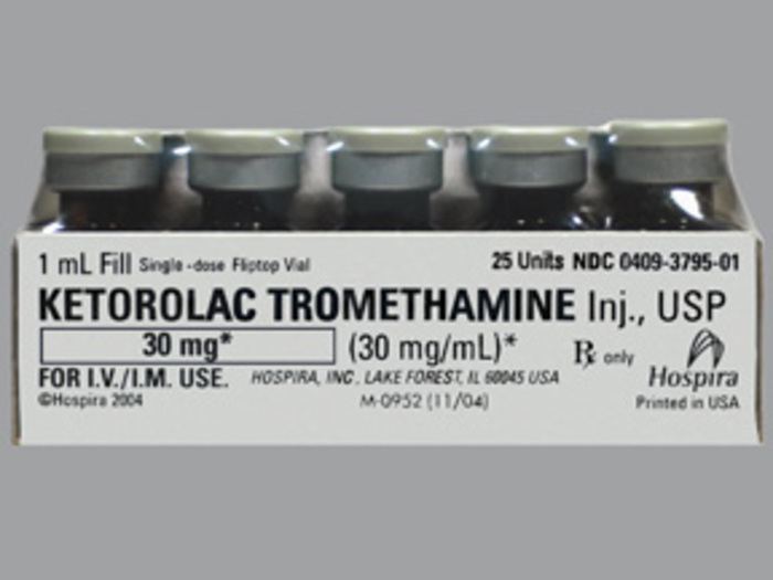 Rx Item-Ketorolac 30MG/ML 25X1 ML FTV by Pfizer Pharma USA Injec Gen Toradol