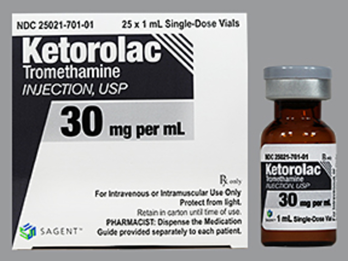 Rx Item-Ketorolac 30Mg/Ml(1) Vial 25X1Ml By Sagent Pharma Gen Toradol