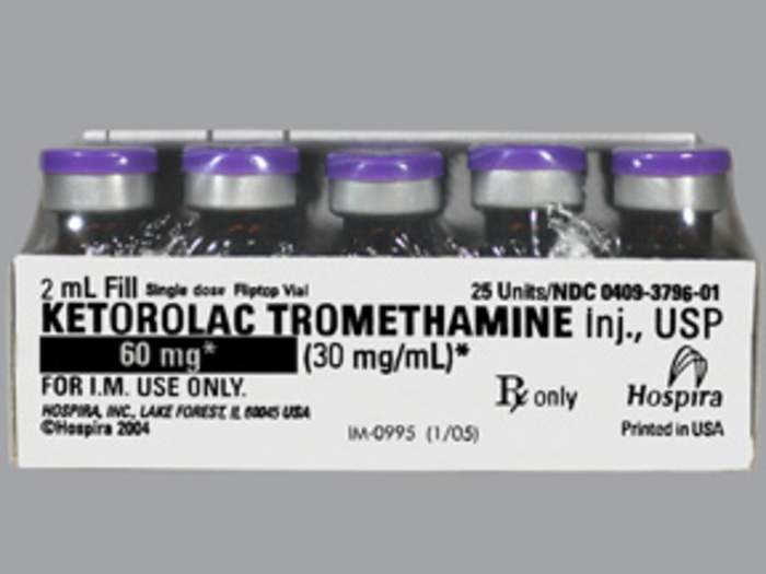 Rx Item-Ketorolac 60MG 25X2 ML FTV by Pfizer Pharma USA Injec Gen Toradol