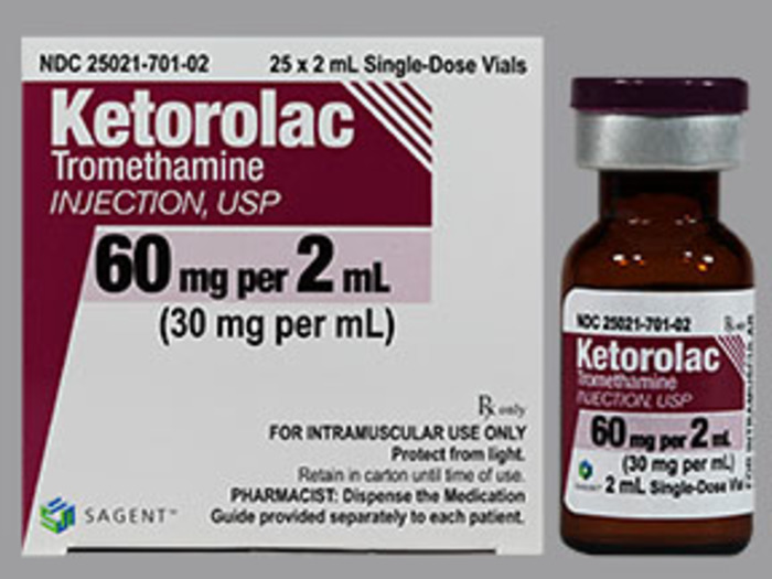 Rx Item-Ketorolac 60Mg/2Ml Vial 25X2Ml By Sagent Pharma