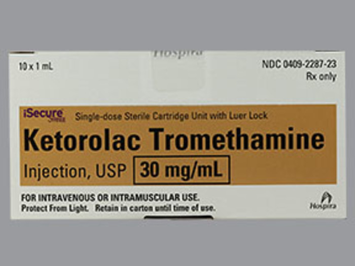 Rx Item-Ketorolac Tromethamine 30Mg/Ml Syringe 10X1Ml By Hospira Worldwide