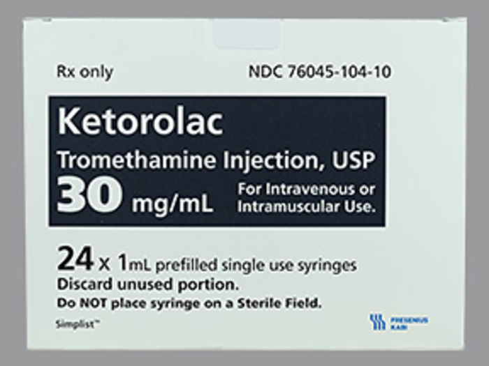 Rx Item-Ketorolac Tromethamine 30Mg/Ml Syringe 24X1Ml By Fresenius Kabi