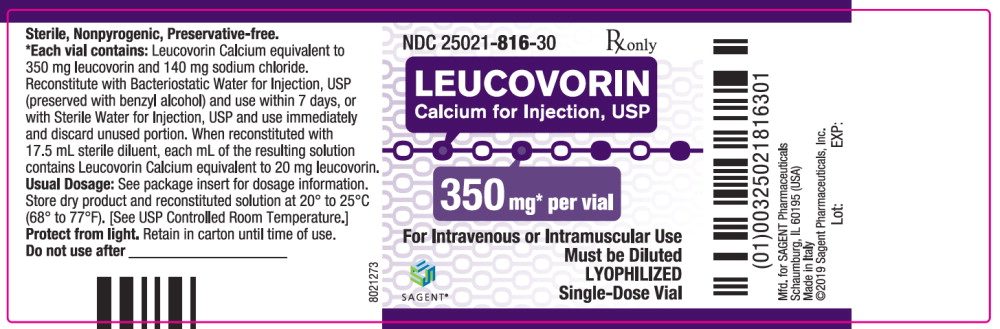 '.Leucovorin 350Mg Vial By Sagent Pharma.'