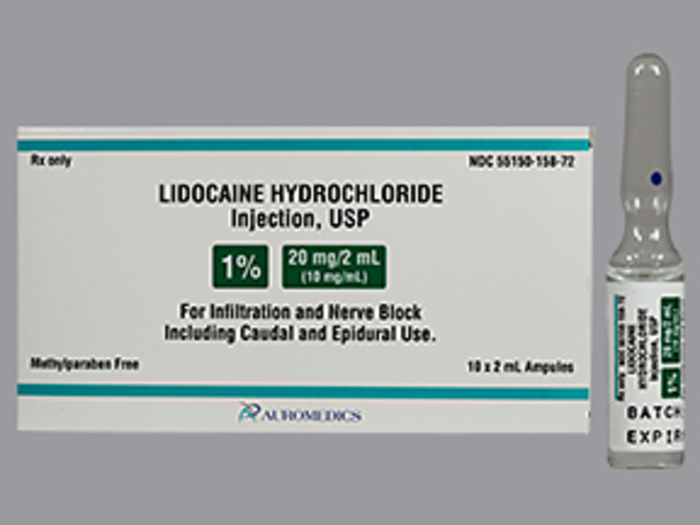 Rx Item-Lidocaine 1% 20MG 10X2 ML Ampoule by Auromedics Gen Xylocaine