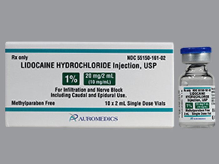 Rx Item-Lidocaine 1% 20MG PF 10X2 ML Vial by Auromedics Pharma USA 