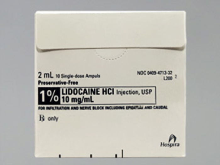 Rx Item-Lidocaine 10Mg/Ml Amp 50X2Ml By Hospira Preservative Free