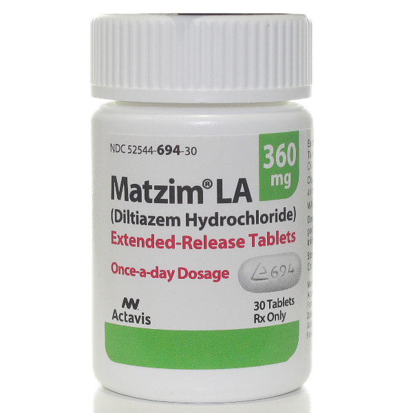 Rx Item-Matzim La 360Mg Tab 30 By Actavis Teva Pharma Gen Cardizem LA