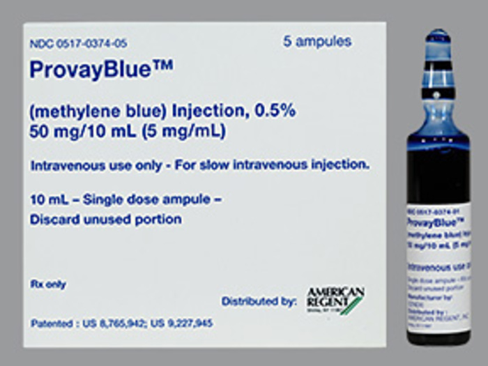 Rx Item-Provayblue methylene blue 50Mg Amp 5X10Ml By American Regent Lab