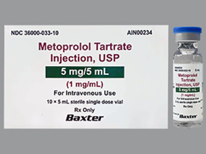 Rx Item-Metoprolol Tartarate 5Mg/5Ml Vial 10X5Ml By Claris Lifesciences