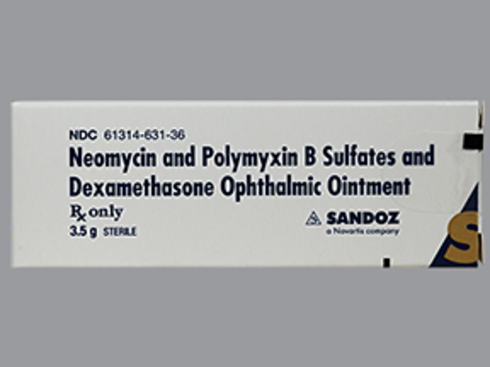 Rx Item-Neomycin-Polymixin B-Dexamethasone  3.5 GM Opthalmic Ointment by Sandoz-Falcon Pharma USA 