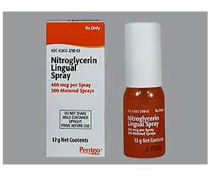 Rx Item-Nitroglycerin Translingual 400Mcg Spray 12Gm By Perrigo Pharma