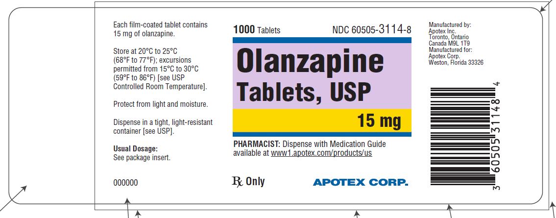 '.Olanzapine 15MG 1000 TAB-Cool .'