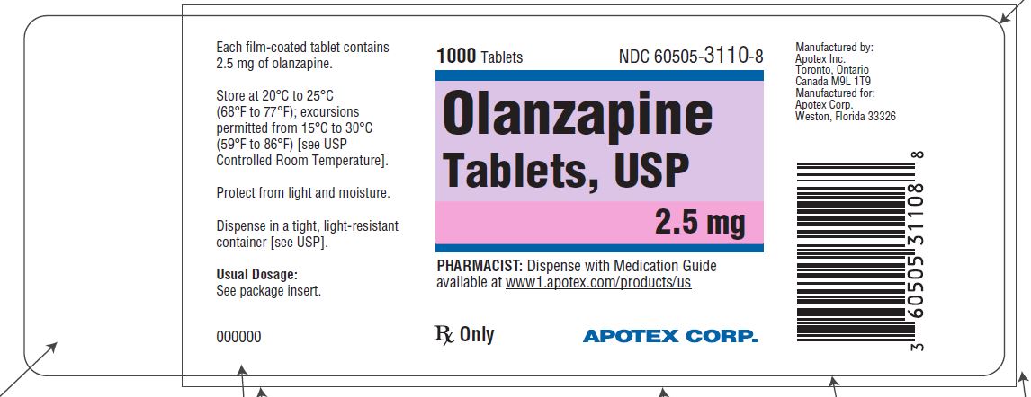 '.Olanzapine 2.5MG 1000 Tab by A.'