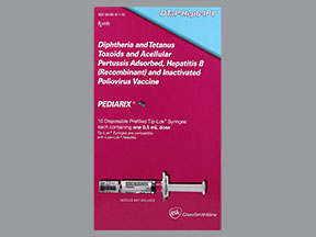 Rx Item-Pediarix hep B vaccine/dp(a)t-polio/PF IM Syringe 10X0.5Ml by Glaxo