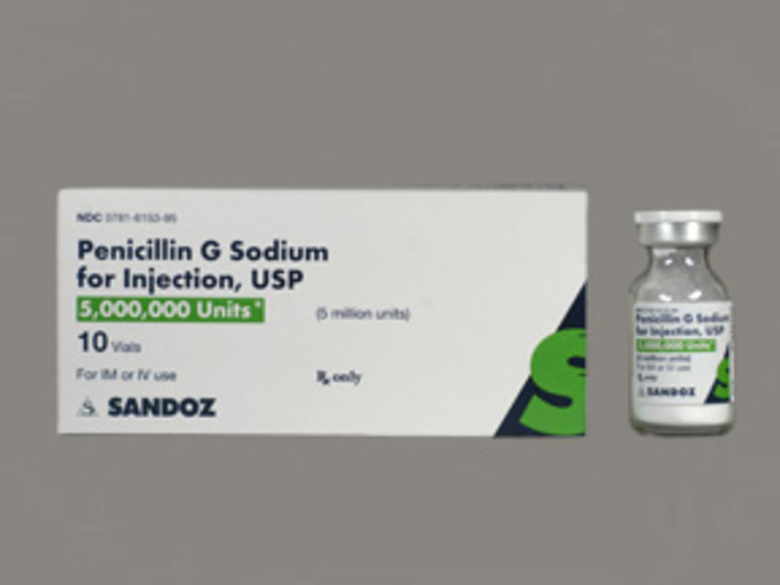 Rx Item-Penicillin G Sodium 5MMU 10 Vial by Sandoz Pharma USA 