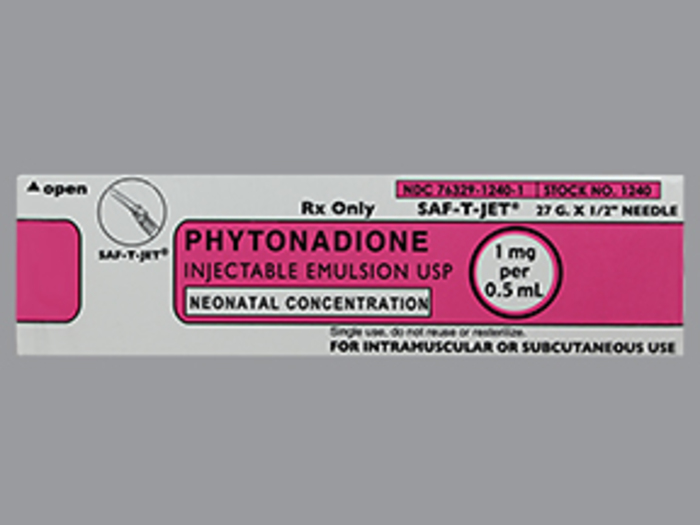 Rx Item-Phytonadione 1 MG/0.5ML 10X0.5 ML Syringe by Intl Medication Sys Pharma USA 