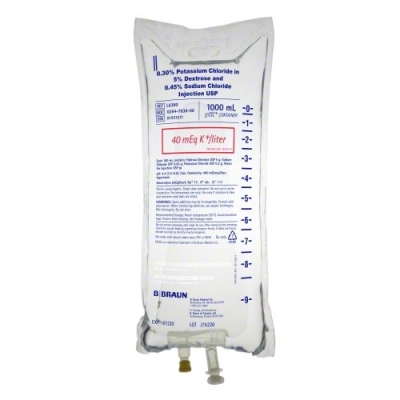 Rx Item-Potassium Chloride L6380 Dx-Na 40 Meq/L Solution 12X1000Ml By B.Braun