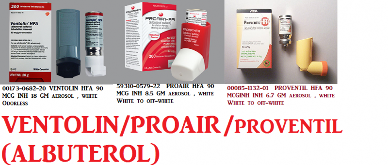 Proventil vs proair 8.5 gm inhaler