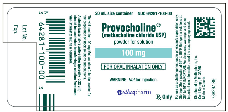 '.Provocholine 100Mg Vial 6X20Ml By Methap.'