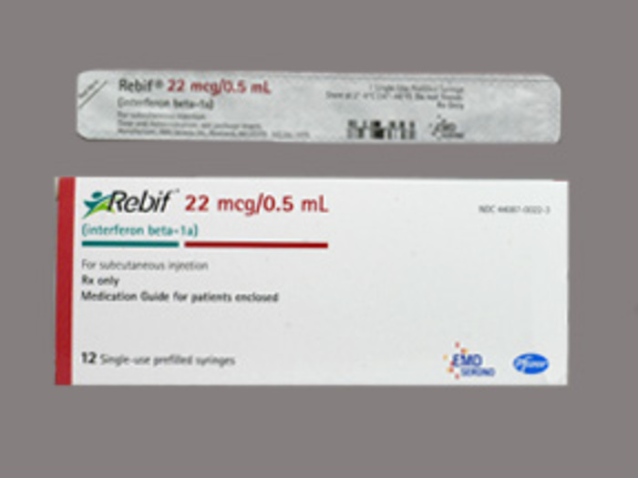 Rx Item-Rebif Interferon beta-1a/albumin22Mcg .5Ml Syringe 12 By Serono Labs 