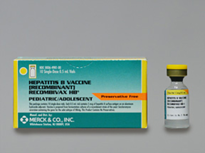 Rx Item-Recombivax hepatitis B virus vaccine/PF IM 5MCG/.5ML 10X.5 ML Single Dose Vial -Keep Refrigerated - by Merck & Co Pharma USA 