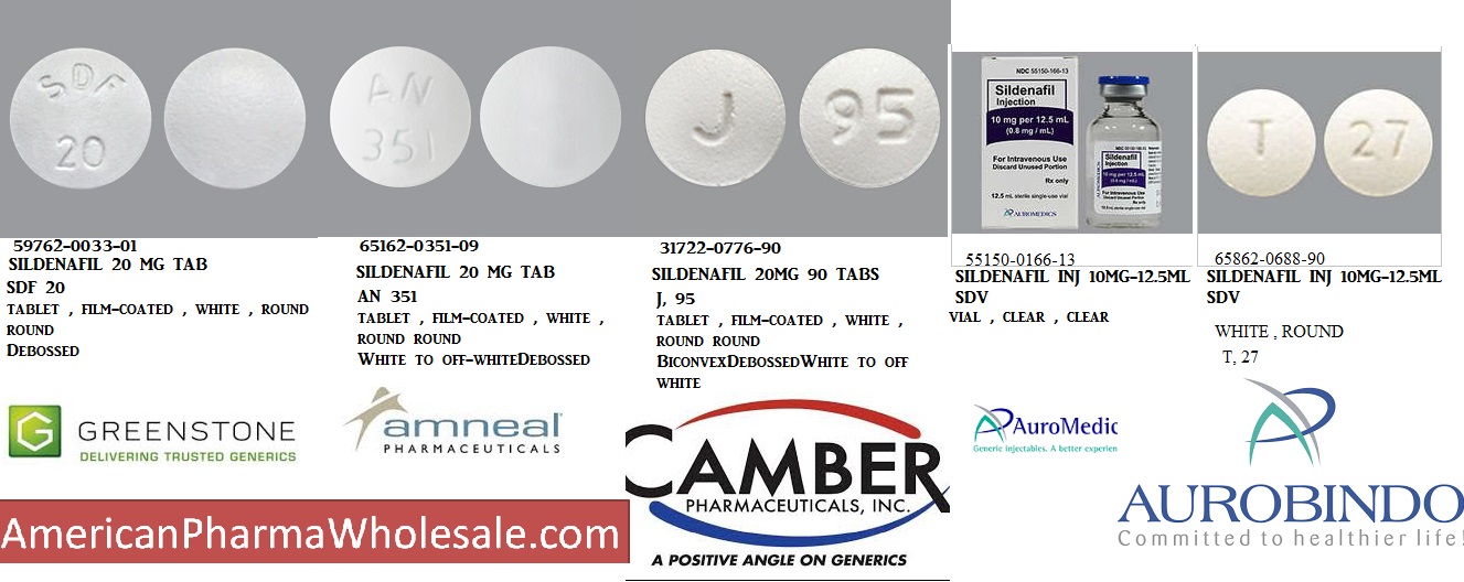 Rx Item-Sildenafil Citrate 20MG 90 Tab by Camber Pharma USA Gen Revatio