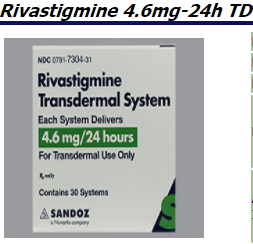 Rx Item-Rivastigimine 4.6Mg 24Hr Patch 30 By Sandoz Pharma Gen Exelon