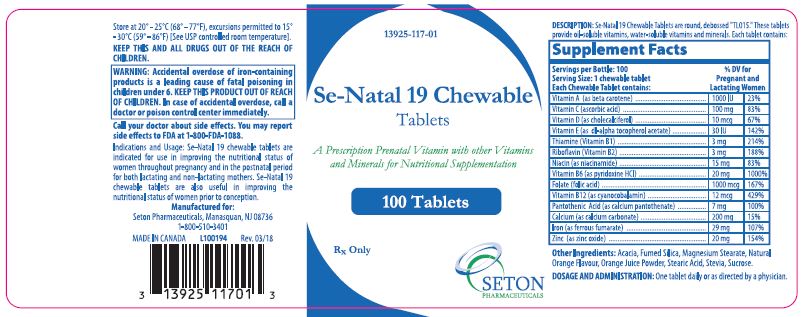 Rx Item-Se-Natal 19 29Mg/1Mg Chewable 100 By Seton Pharma Gen Prenatal 19