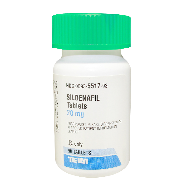 Rx Item-Sildenafil citrate ORAL TABLET 20 MG by Teva Pharma 90 Tab Gen Revatio